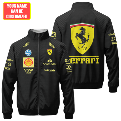 Personalized SF Racing Italian F1 Zipper Stand Collar Jacket 3D