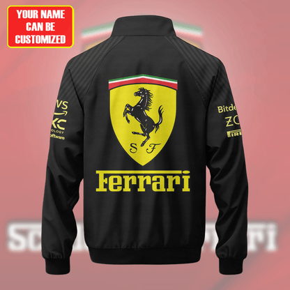 Personalized SF Racing Italian F1 Zipper Stand Collar Jacket 3D