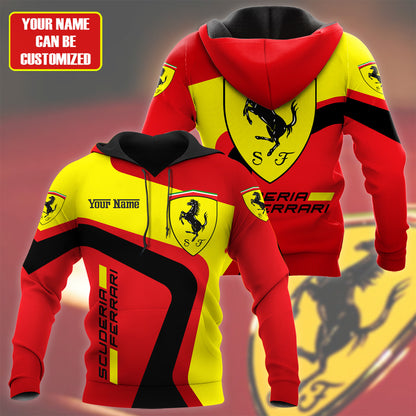 Personalized SF F1 Racing 3D Full Printing Set , SF Racing Shirt , Zipper Polo, Hoodie , Short , Polo ,hawaii