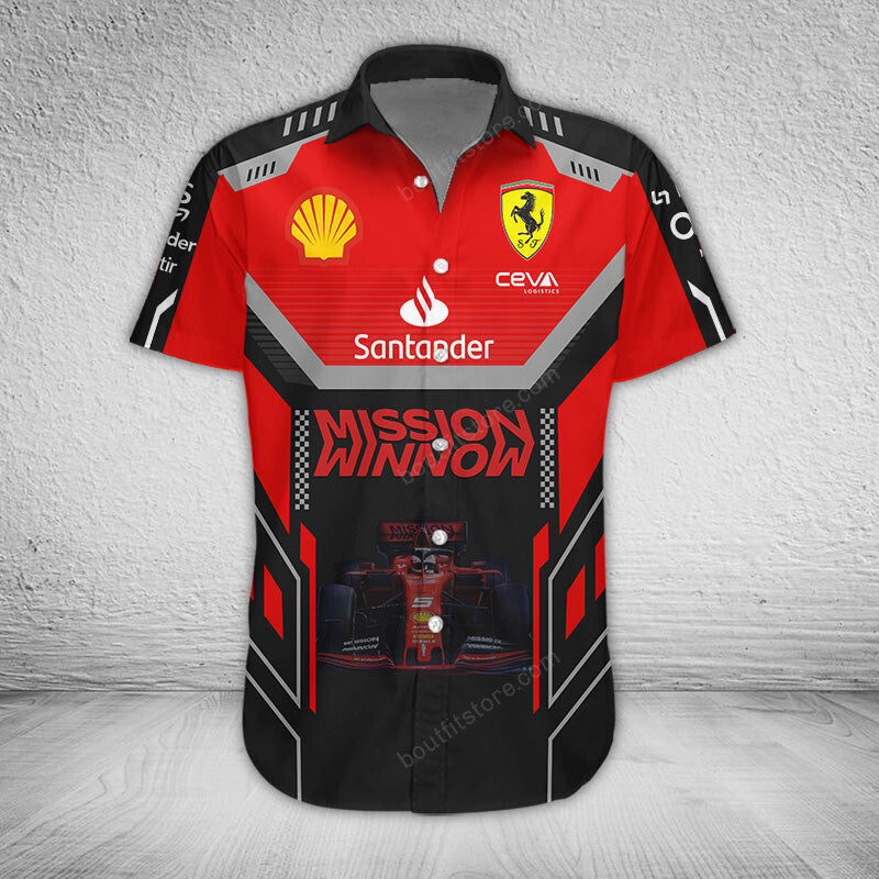 SF Racing 3D Full Printing Set , SF Racing Shirt , Zipper Polo, Hoodie , Short , Polo ,hawaii V22