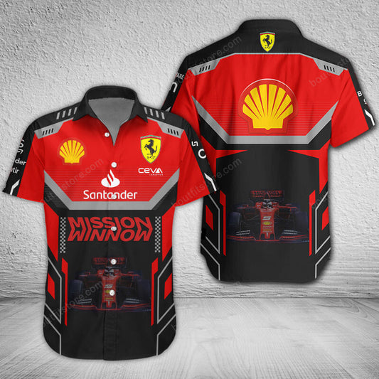 SF Racing 3D Full Printing Set , SF Racing Shirt , Zipper Polo, Hoodie , Short , Polo ,hawaii V22