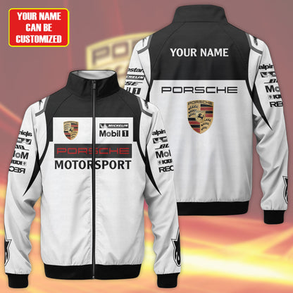 Personalized Pors Motorsport Zipper Stand Collar Jacket 3D