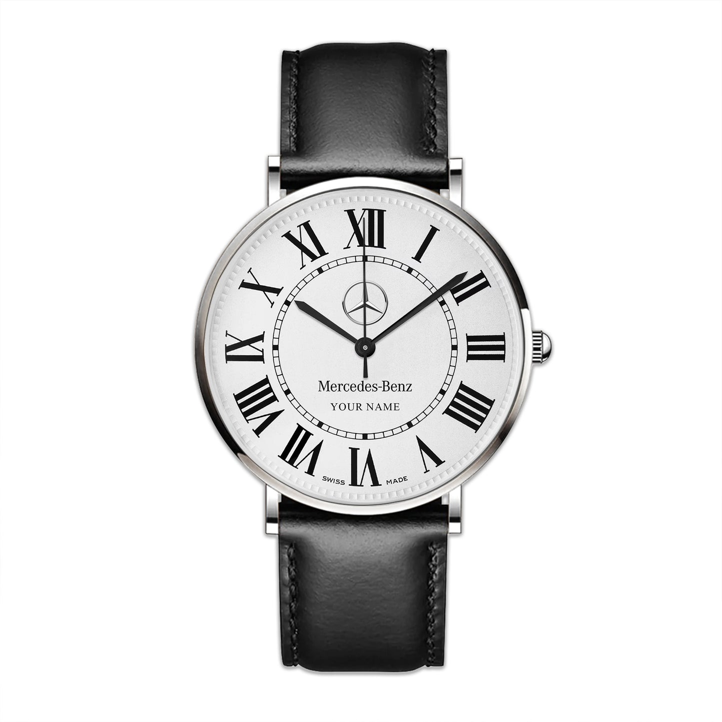 Personalized Merc Ronde Quartz Leather Watch