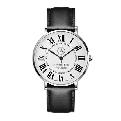 Personalized Merc Ronde Quartz Leather Watch