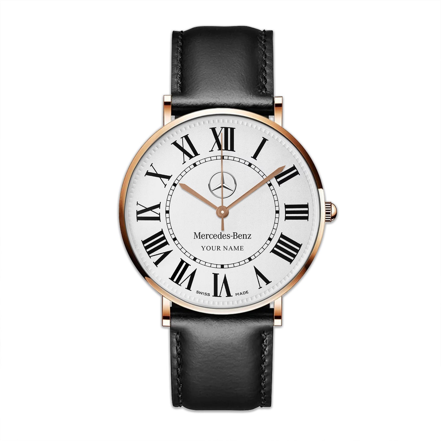 Personalized Merc Ronde Quartz Leather Watch