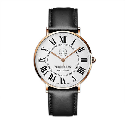Personalized Merc Ronde Quartz Leather Watch
