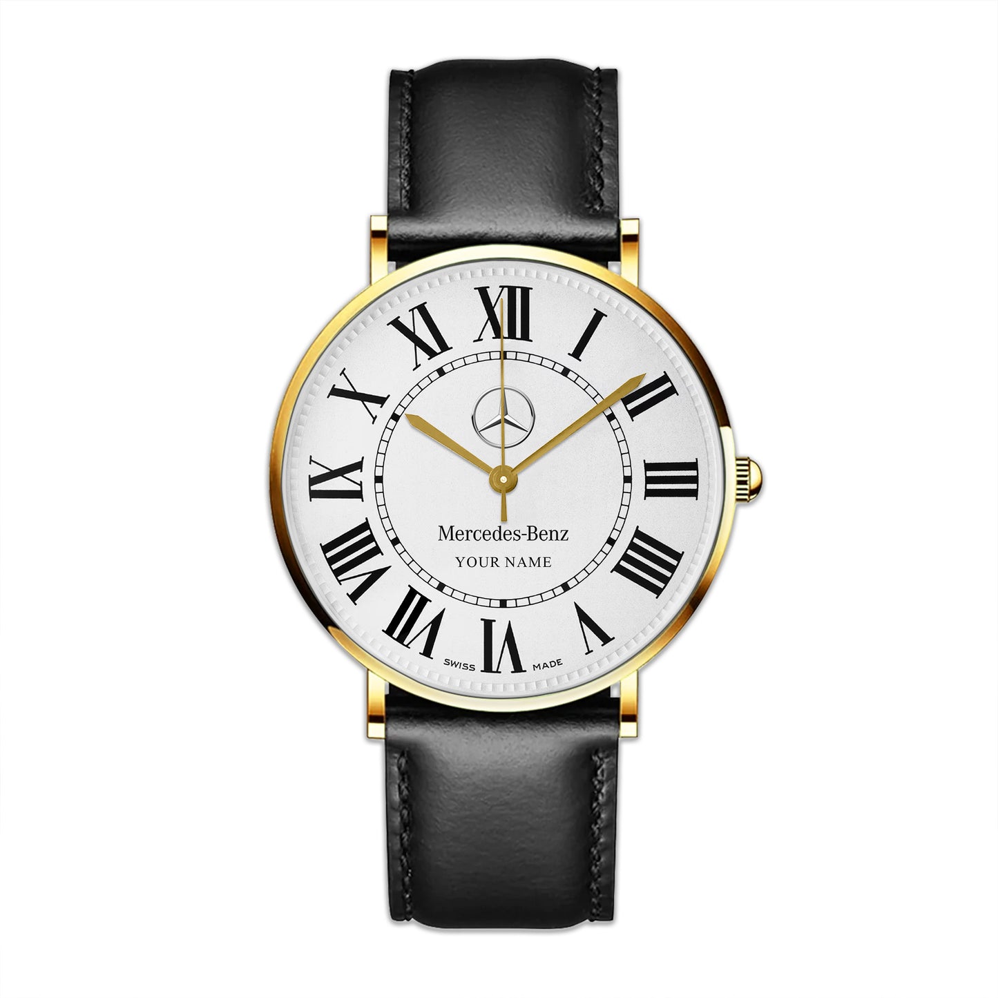 Personalized Merc Ronde Quartz Leather Watch