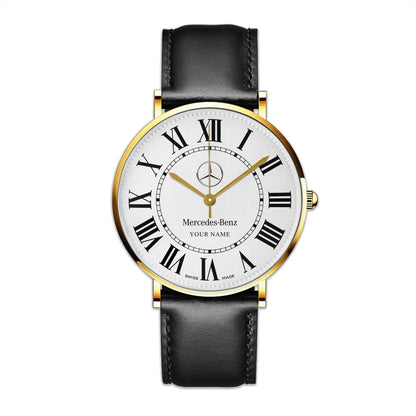 Personalized Merc Ronde Quartz Leather Watch