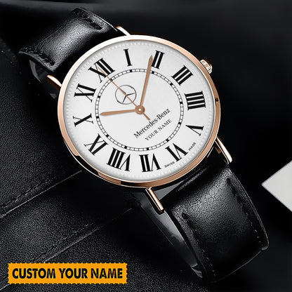 Personalized Merc Ronde Quartz Leather Watch