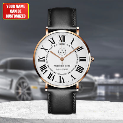 Personalized Merc Ronde Quartz Leather Watch