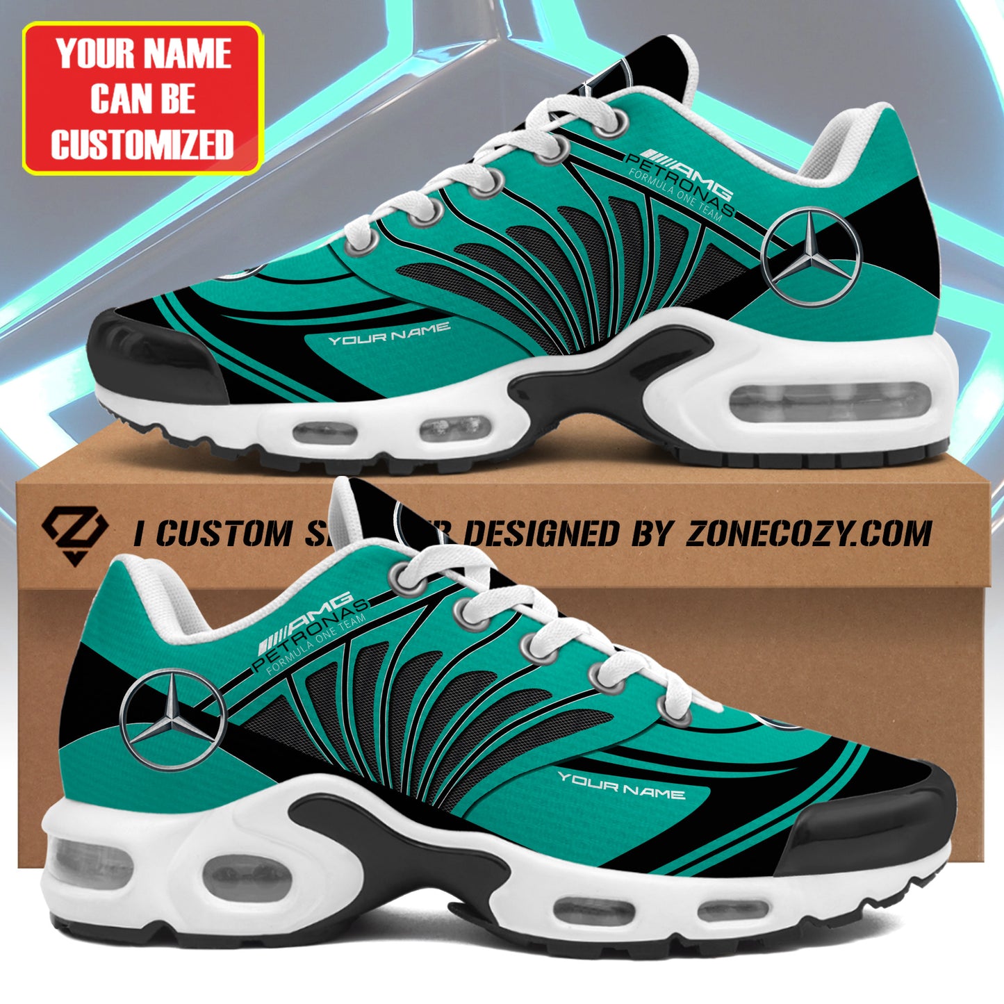 Personalized Merc AMG Petronas Air Cushion Sneaker
