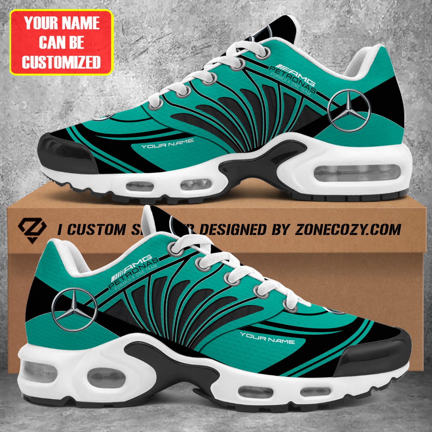 Personalized Merc AMG Petronas Air Cushion Sneaker