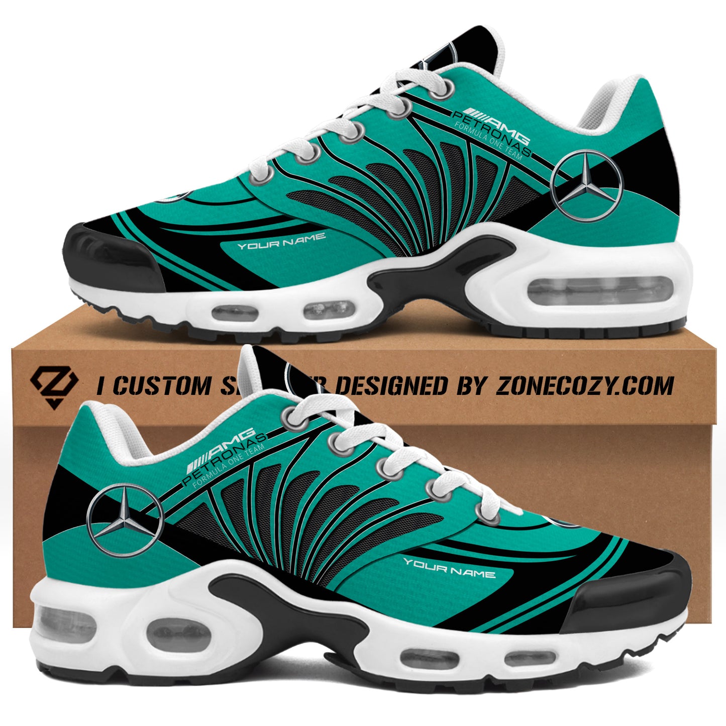 Personalized Merc AMG Petronas Air Cushion Sneaker