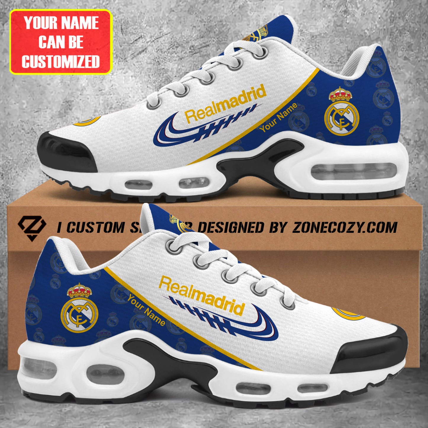 Personalized Real Madrid Air Cushion Sneaker
