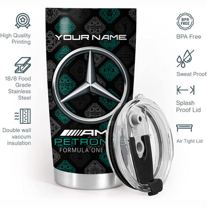 Personalized Merc AMG Petronas Pattern Stainless Tumbler 20oz 30oz Cup