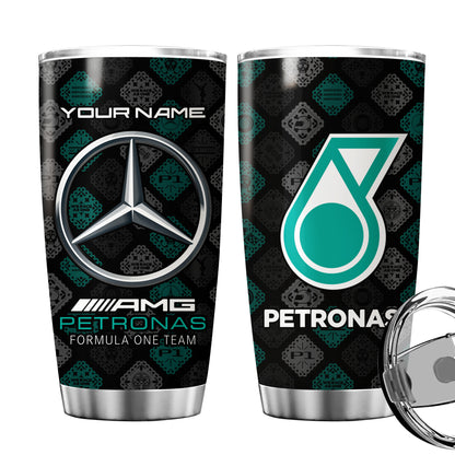 Personalized Merc AMG Petronas Pattern Stainless Tumbler 20oz 30oz Cup