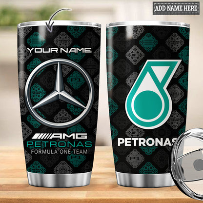 Personalized Merc AMG Petronas Pattern Stainless Tumbler 20oz 30oz Cup