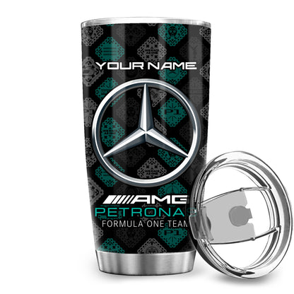 Personalized Merc AMG Petronas Pattern Stainless Tumbler 20oz 30oz Cup