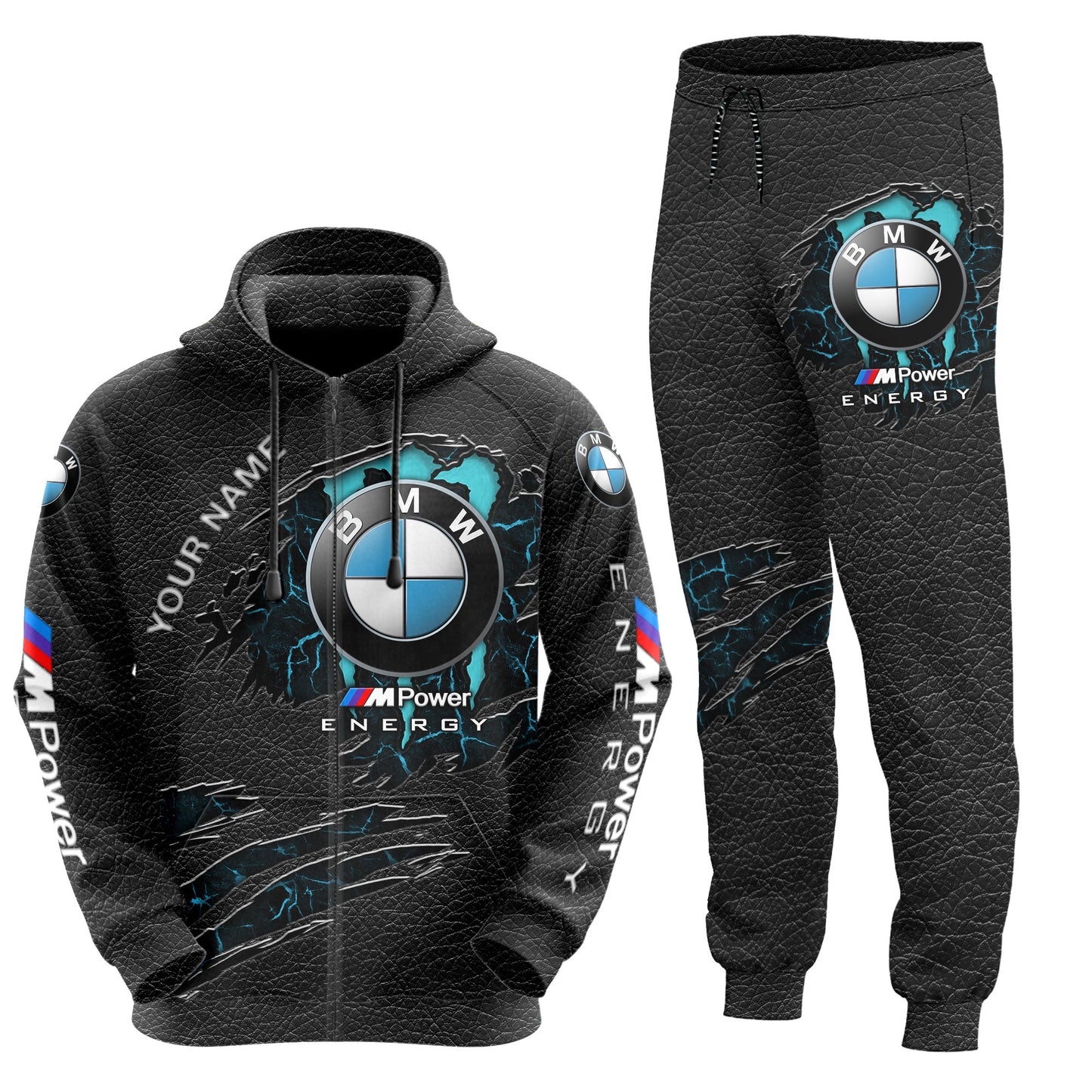 Personalized BW Energy 3D All over Printed Hoodie and Sweatpants set