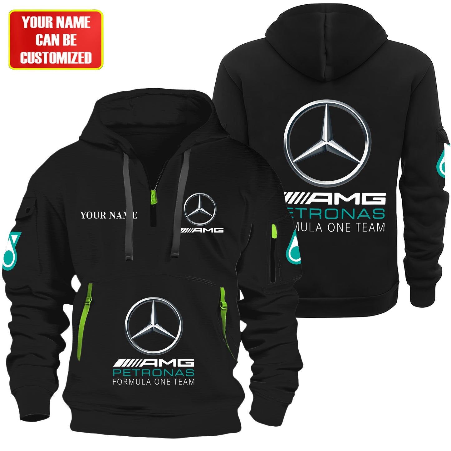 Personalized Merc AMG Petronas Zip-Hoodie Cotton Jacket V2