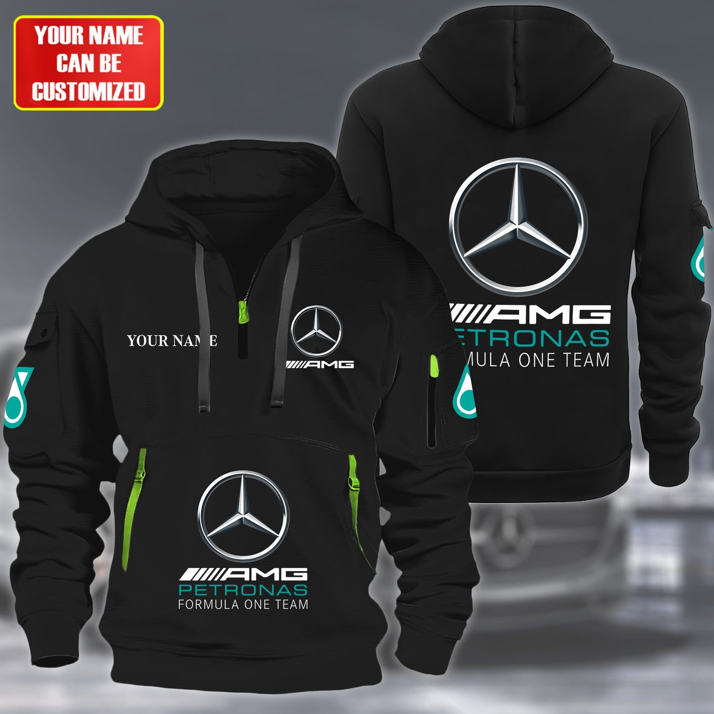 Personalized Merc AMG Petronas Zip-Hoodie Cotton Jacket V2