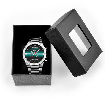 Personalized Merc Petronas Dial Steel Watch
