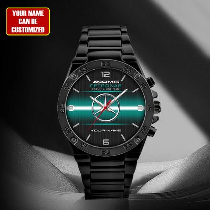 Personalized Merc Petronas Dial Steel Watch