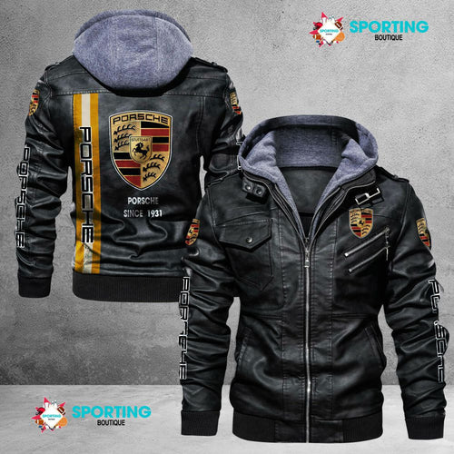 Pors Leather Jacket with Hood