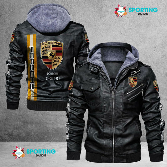 Pors Leather Jacket with Hood