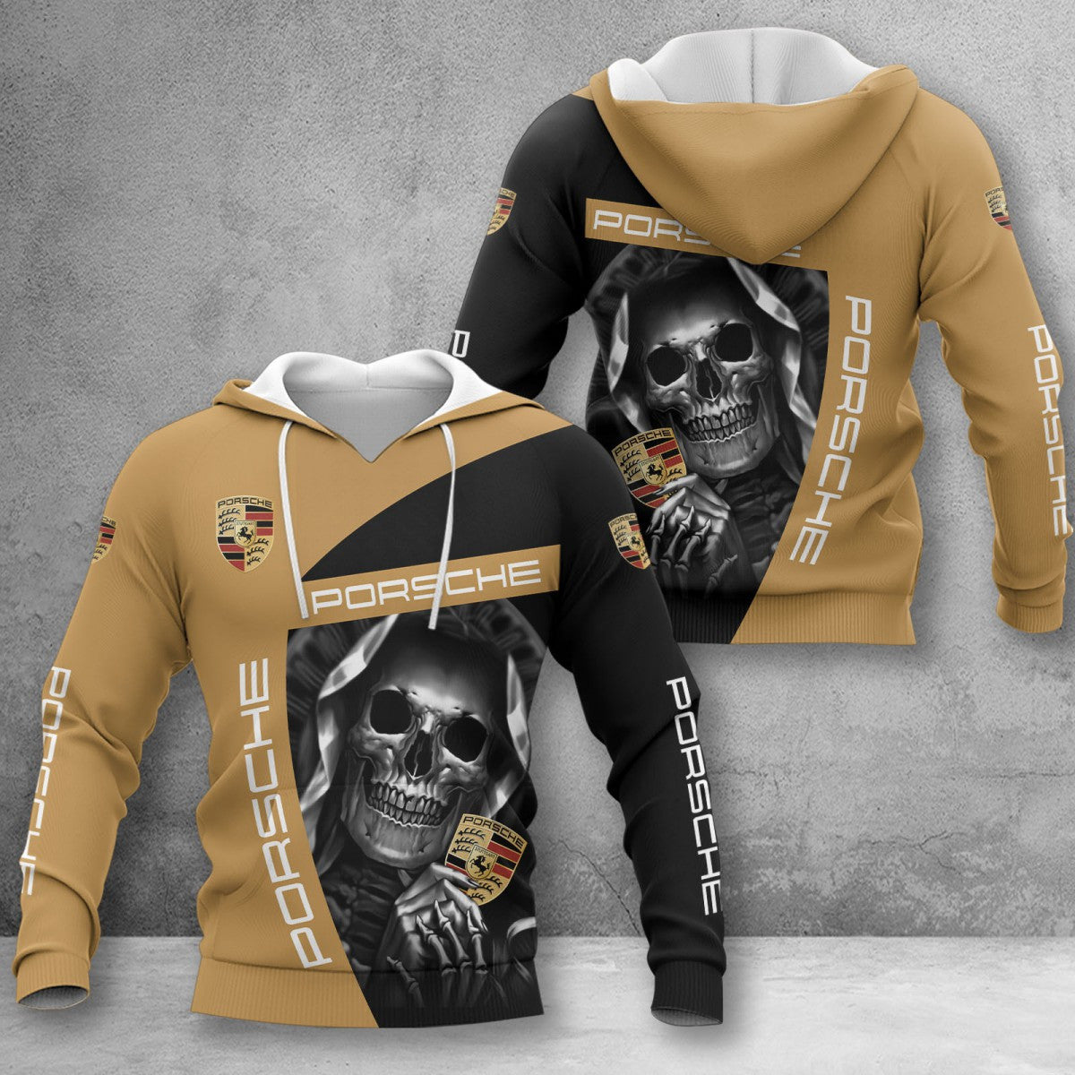 Pors Skull 3D Full Printing Set , Pors Racing Shirt , Zipper Polo, Hoodie , Short , Polo ,hawaii V3