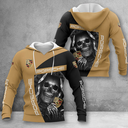 Pors Skull 3D Full Printing Set , Pors Racing Shirt , Zipper Polo, Hoodie , Short , Polo ,hawaii V3