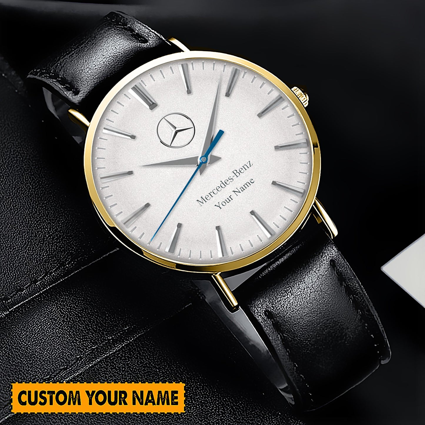 Personalized Merc Seiko Quartz Leather Watch
