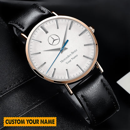 Personalized Merc Seiko Quartz Leather Watch