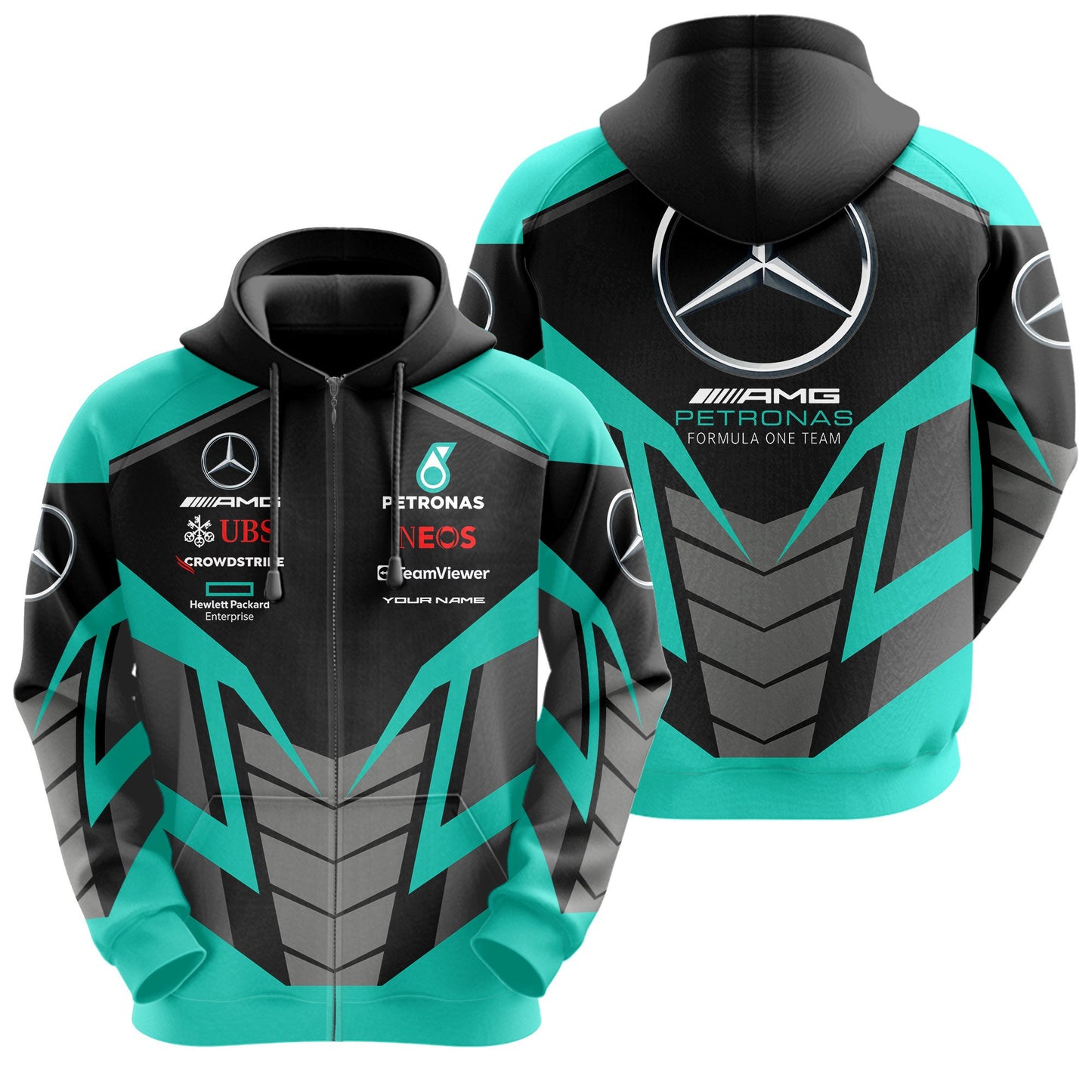 Personalized Merc AMG Petronas 3D All over Printed Hoodie and Sweatpants set V3