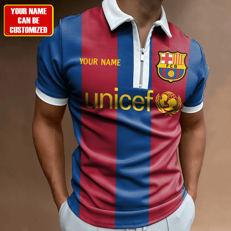 Personalized Barça Unicef 3D Full Printing Set , Barça Shirt , Barça Set , Zipper Polo, Hoodie , Short , Polo , hawaii , ... Q080420