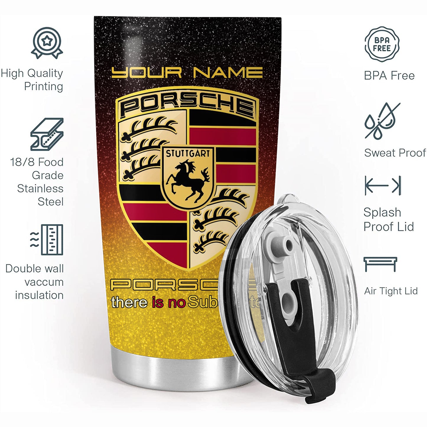 Personalized Pors Stainless Tumbler 20oz 30oz Cup V4