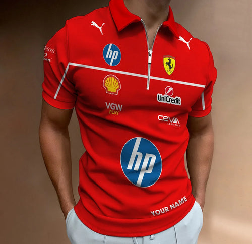 Personalized SF Racing F1 Racing 3D Full Printing Set , SF Racing Shirt , Zipper Polo, Hoodie , Short , Polo ,hawaii