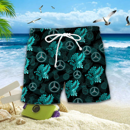 Merc AMG Petronas Tropical Hawaii Shirt Beach Short V14