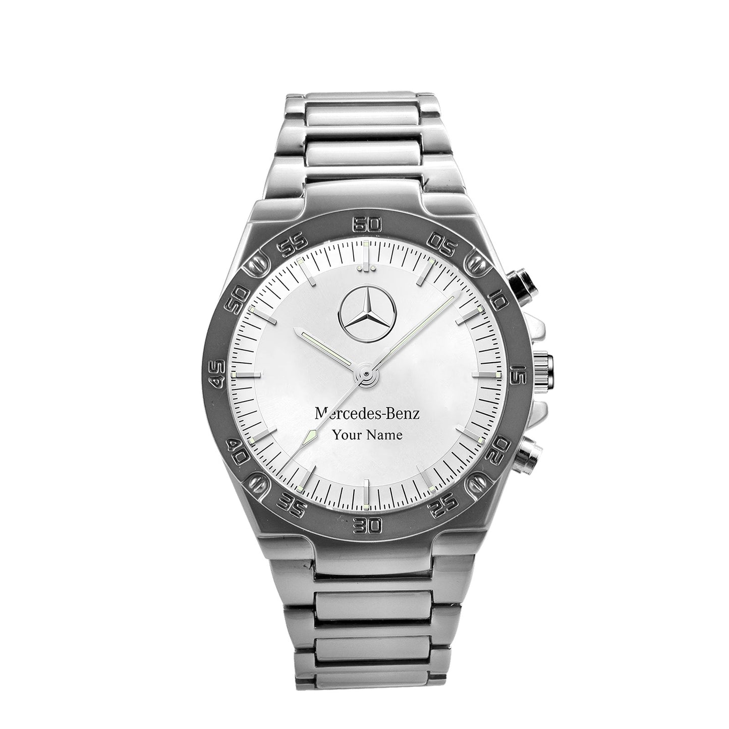 Personalized Merc Speedmaster Luxury Dial Steel Watch