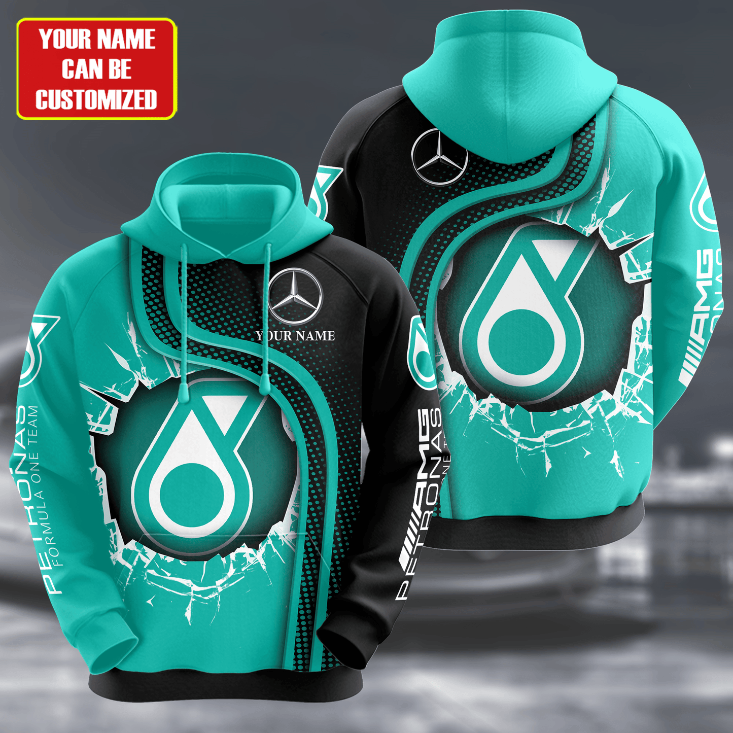 Personalized Merc Petronas All over Printed Hoodie and Sweatpants set