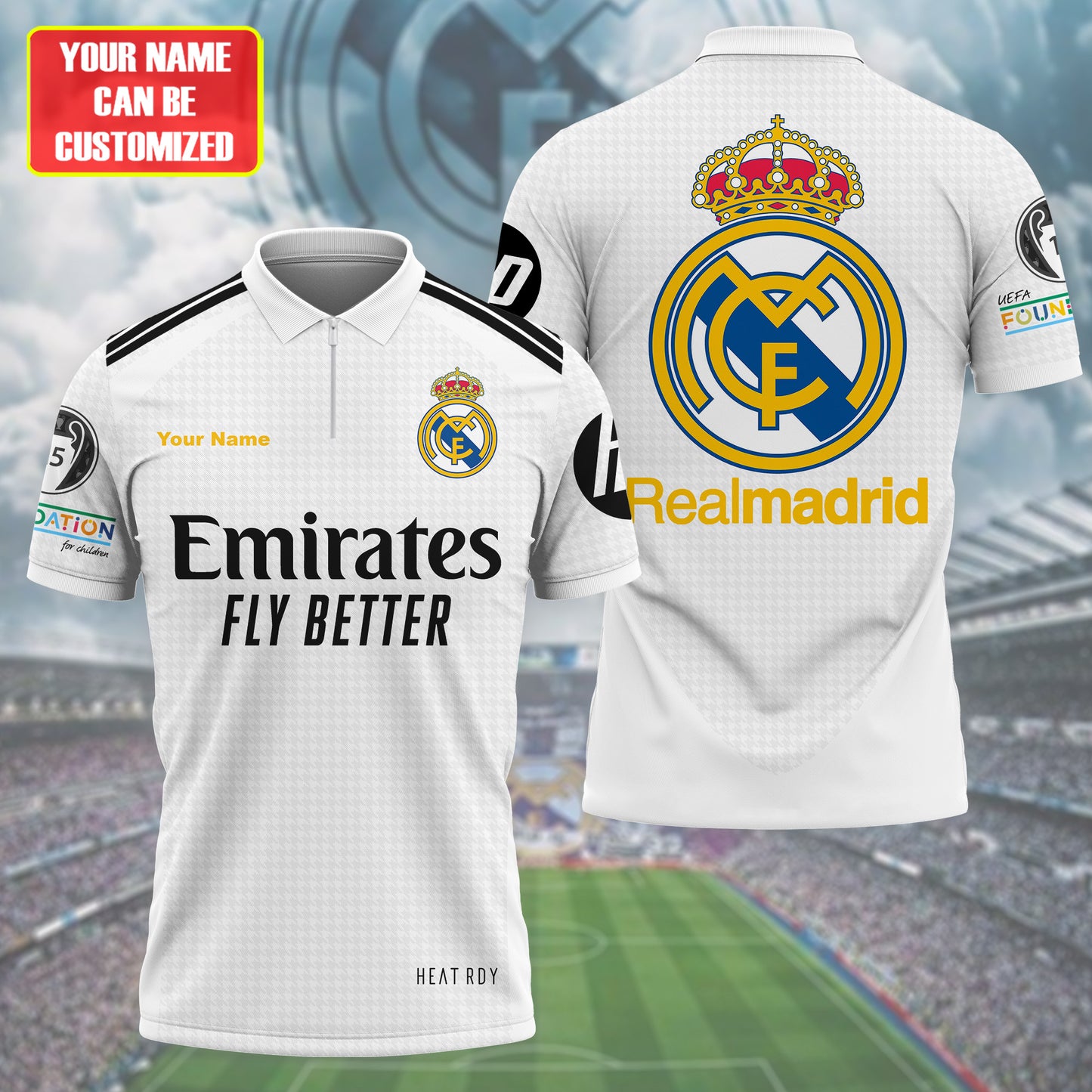 Personalized Real Madrid 3D Full Printing Set , Real Madrid Shirt , Hoodie , Short , Polo ,hawaii V11