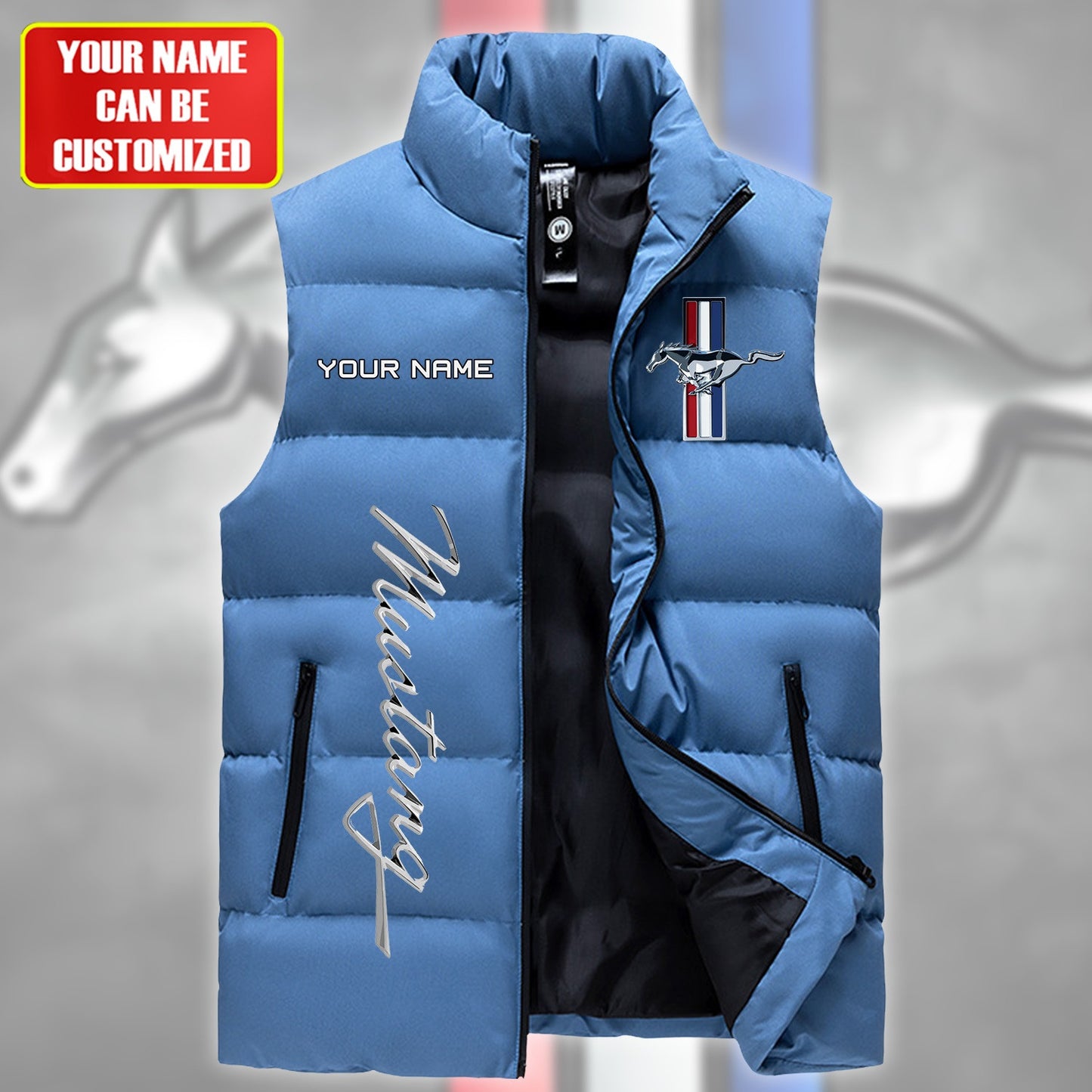 F Mustang Sleeveless Windproof Puffer Jacket Q030408