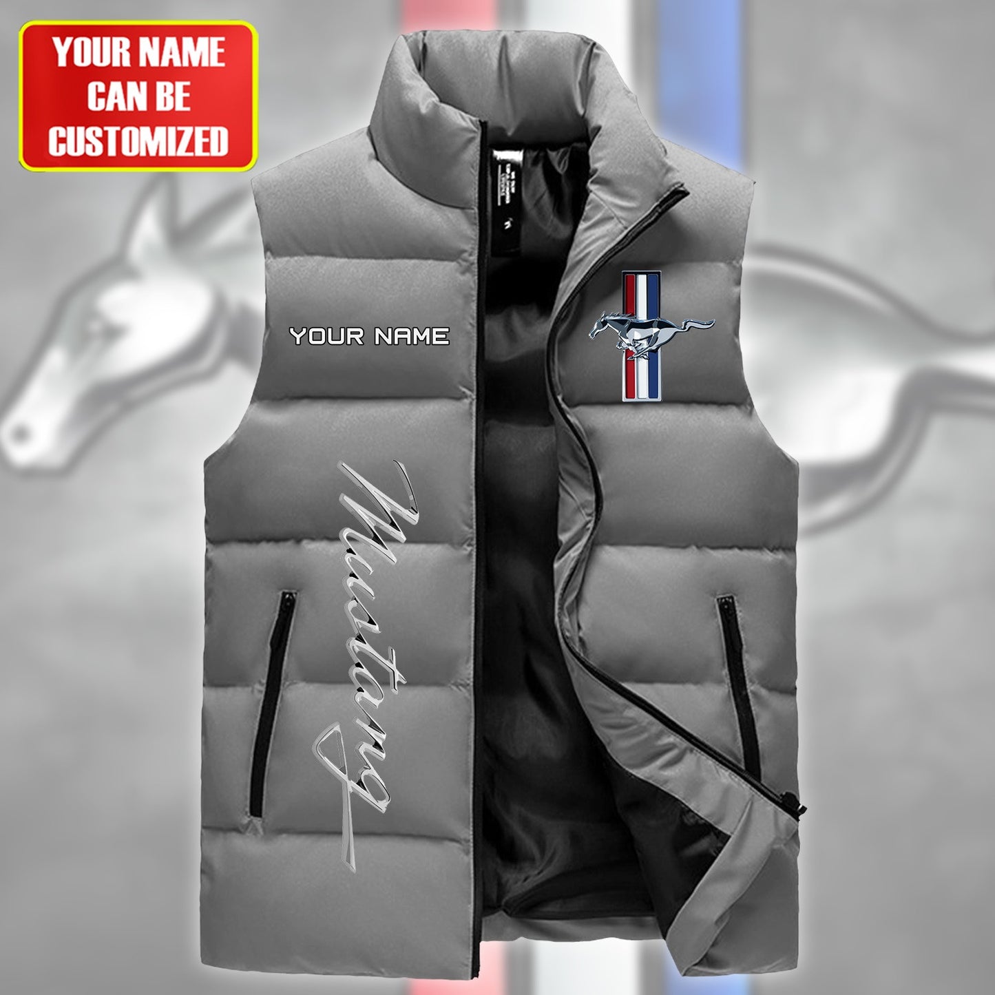 F Mustang Sleeveless Windproof Puffer Jacket Q030408