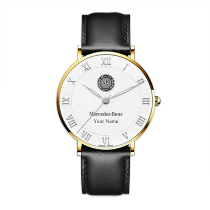 Personalized Merc Blancpain Quartz Leather Watch
