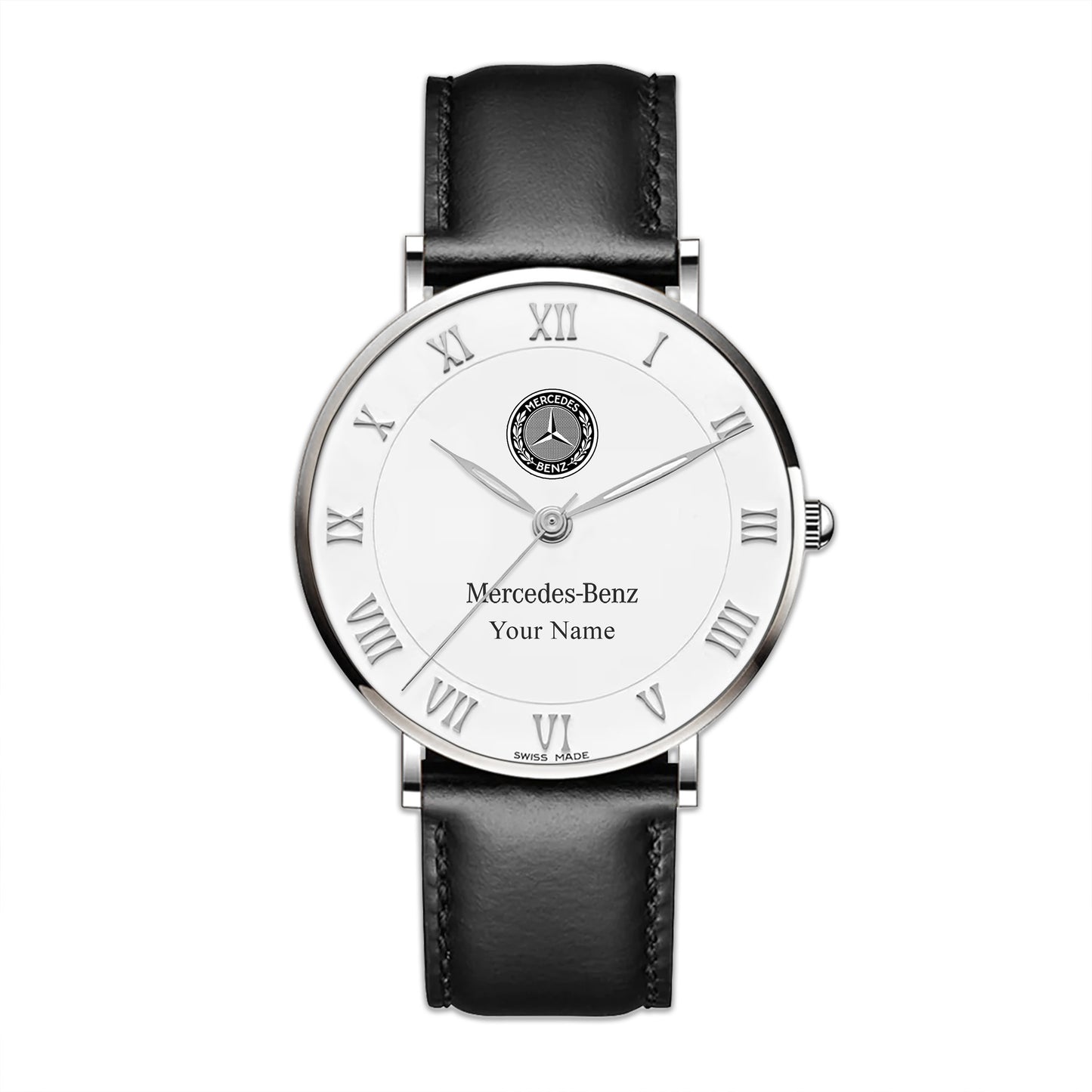 Personalized Merc Blancpain Quartz Leather Watch