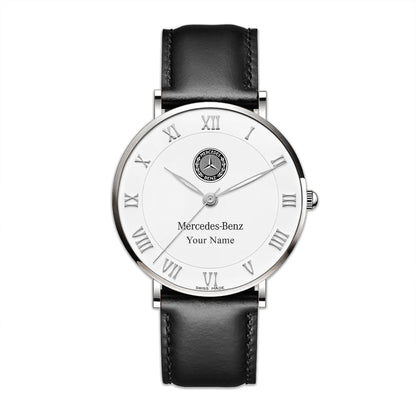 Personalized Merc Blancpain Quartz Leather Watch