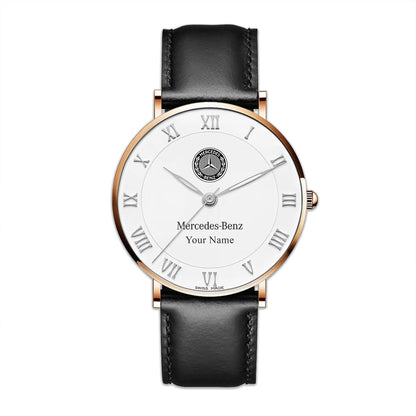 Personalized Merc Blancpain Quartz Leather Watch