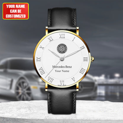 Personalized Merc Blancpain Quartz Leather Watch