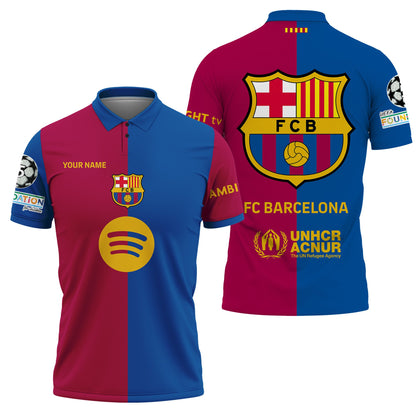 Personalized Barcelona 3D Full Printing Set , Barcelona Shirt , Barcelona Set , Zipper Polo, Hoodie , Short , Polo , hawaii , ...