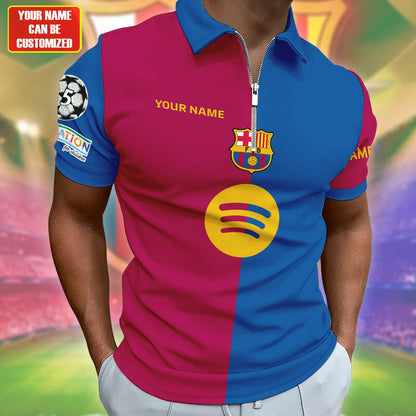 Personalized Barcelona 3D Full Printing Set , Barcelona Shirt , Barcelona Set , Zipper Polo, Hoodie , Short , Polo , hawaii , ...